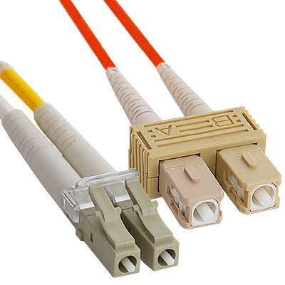 LC-SC Duplex OM1 62.5/125 Multimode Fiber Patch Cord 3m