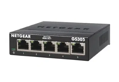 Netgear GS305 – 5-port Gigabit, plug-and-play, metal case
