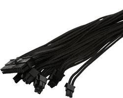 Internal 2x4 Header Extension Cables Sleeved ~60cm - Lot of 6